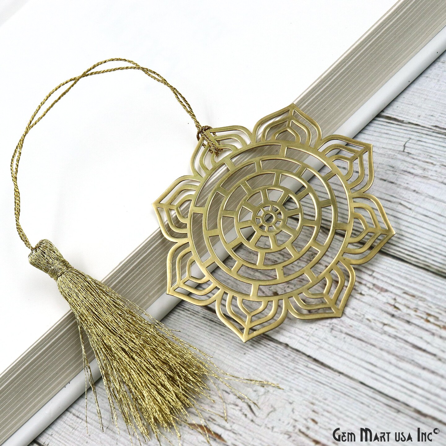 Metal Bookmark, Gold Plated Brass Bookmark, Bookmark with Tassel