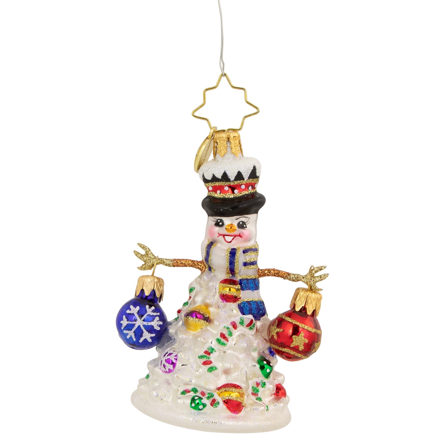 Christopher Radko Christopher Radko Quite a Lively Tree Gem Snowman Glass Christmas Ornament 1020648