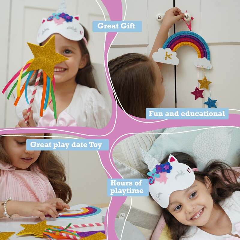 Unicorn Craft kit for 3 to 5 Year olds | 3 Craft Projects | Great Gift for Girls Ages 3,4,5 Years