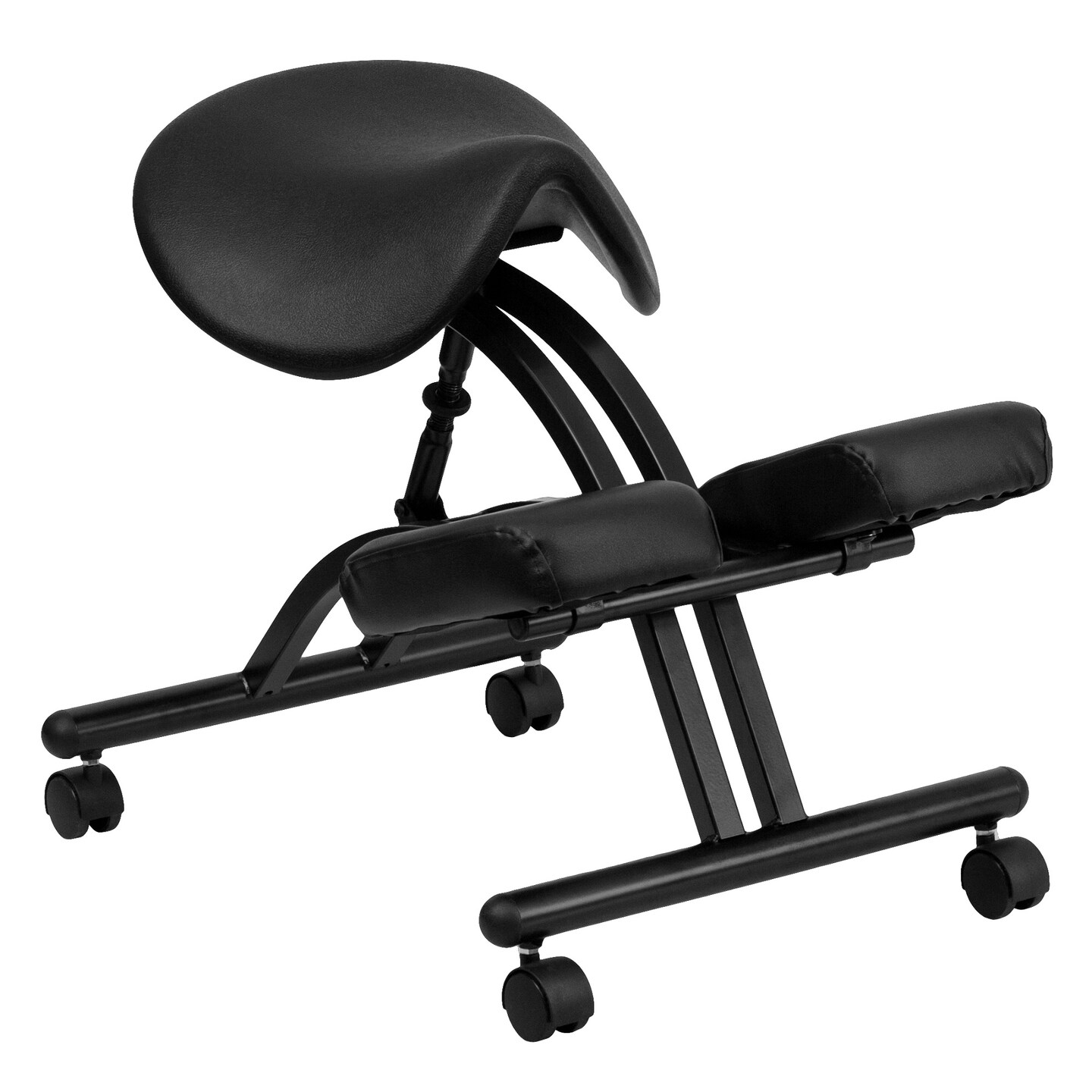 Flash Furniture 28 Black Ergonomic Kneeling Office Chair with Saddle Seat