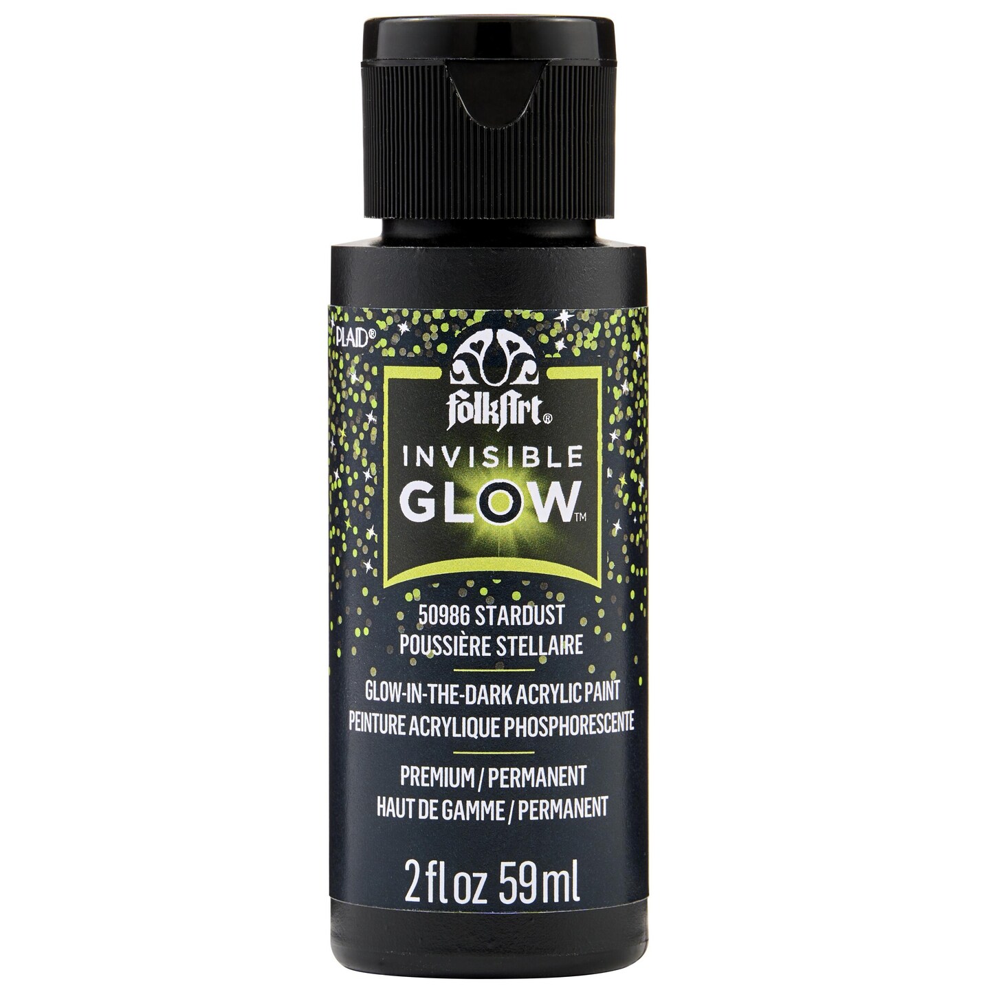 FolkArt Invisible Glow Acrylic Paint Topcoat, Stardust - 2 fl oz