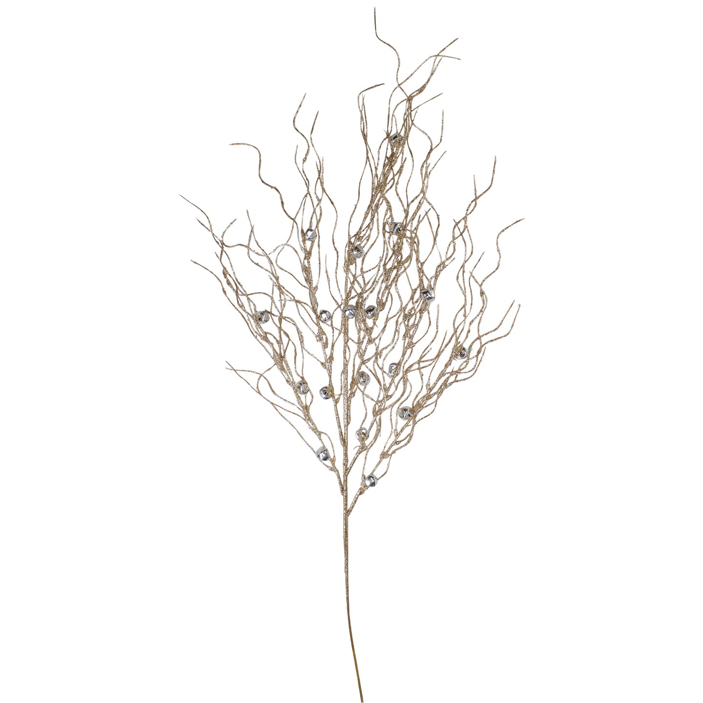 Northlight 36&#x22; Artificial Silver and Gold Glitter Drenched Christmas Twig Spray