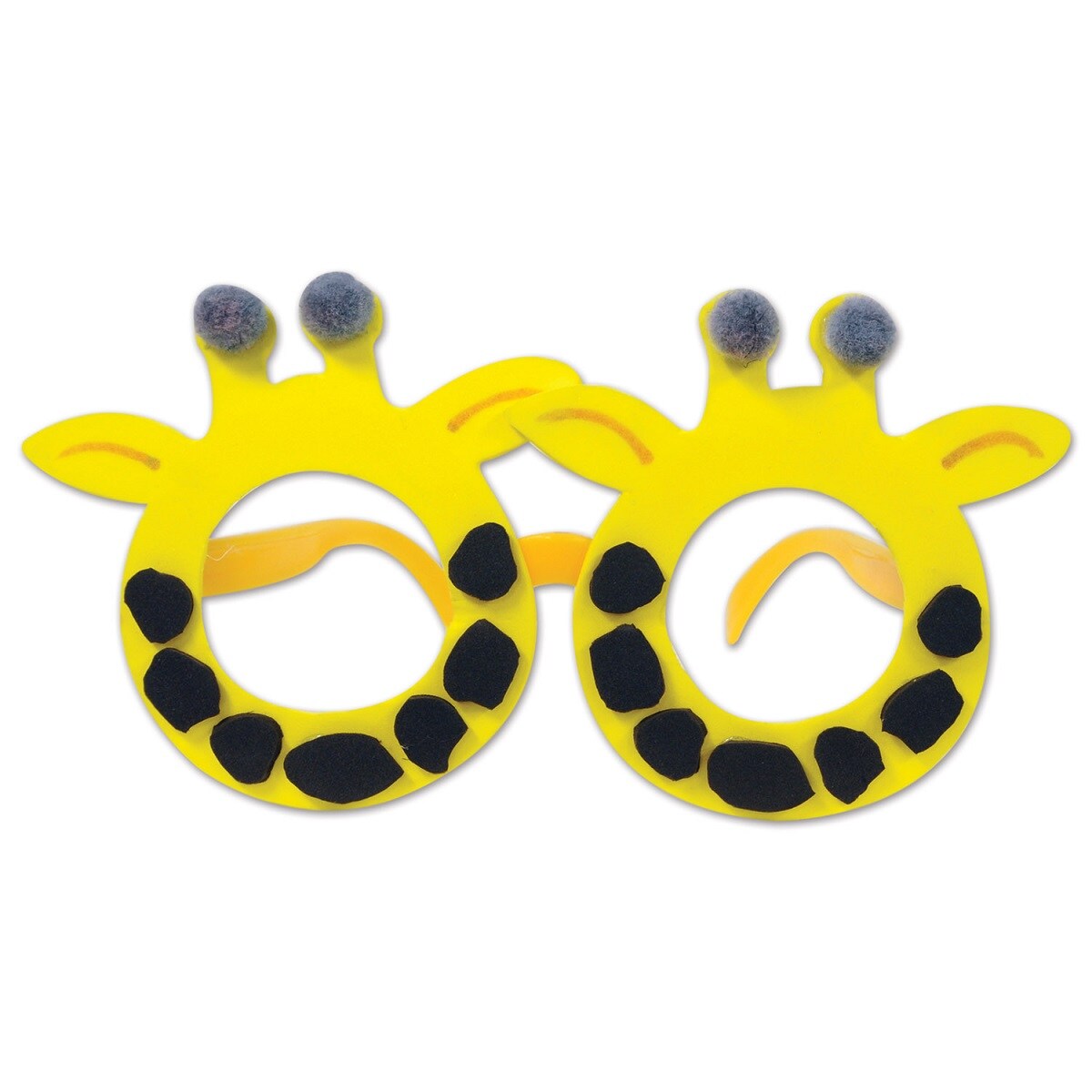 Party Central Club Pack of 12 Yellow and Black Giraffe Party Eyeglasses Costume Accessories - One Size