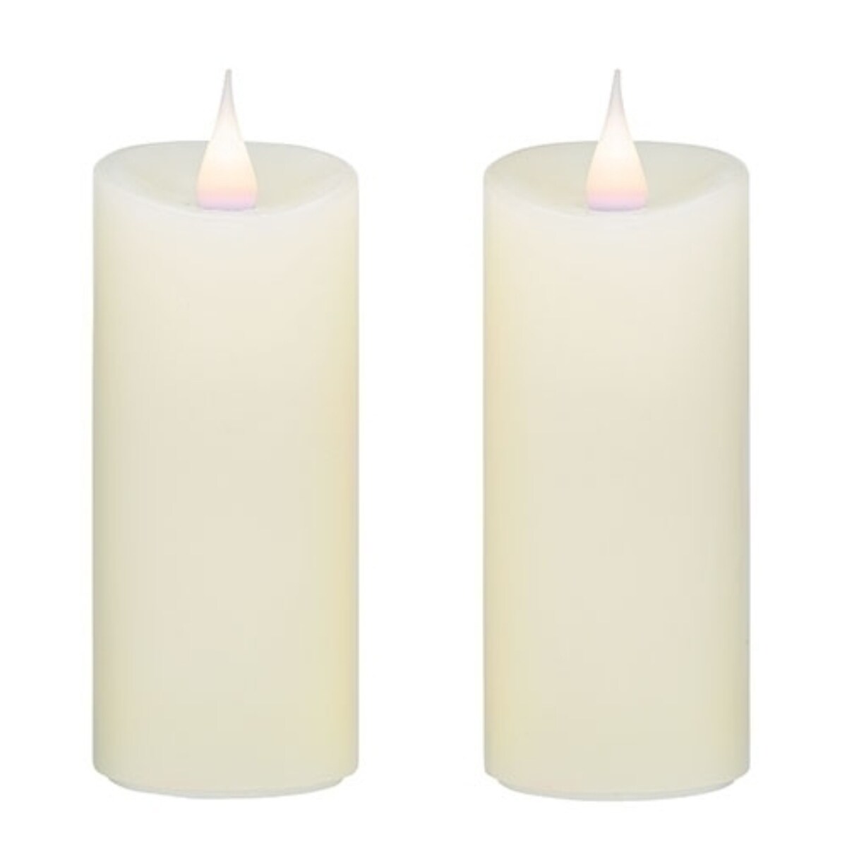 Roman Flameless LED Lighted Pillar Candles - 17.5&#x22; - White - Set of 2