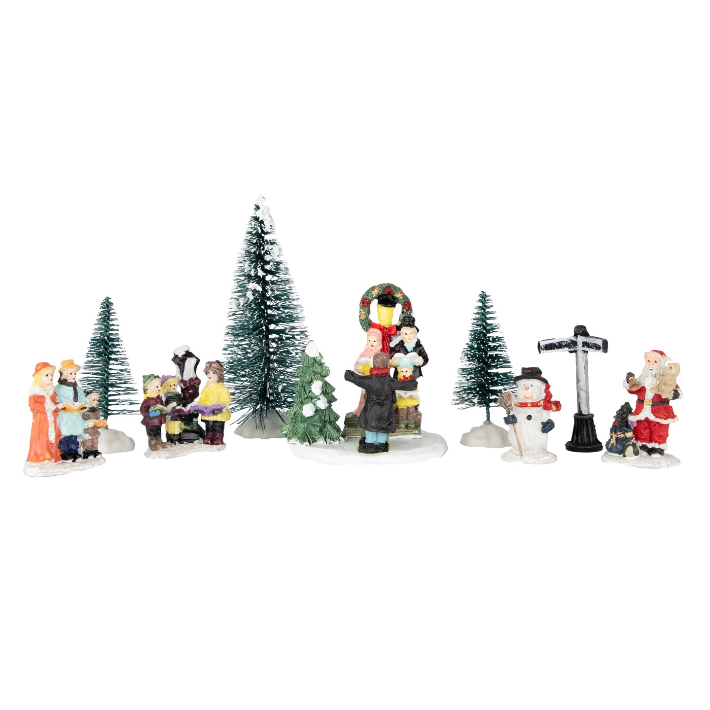 Northlight 9-Piece Santa and His Carolers Christmas Village Display Set - 3.5&#x22;