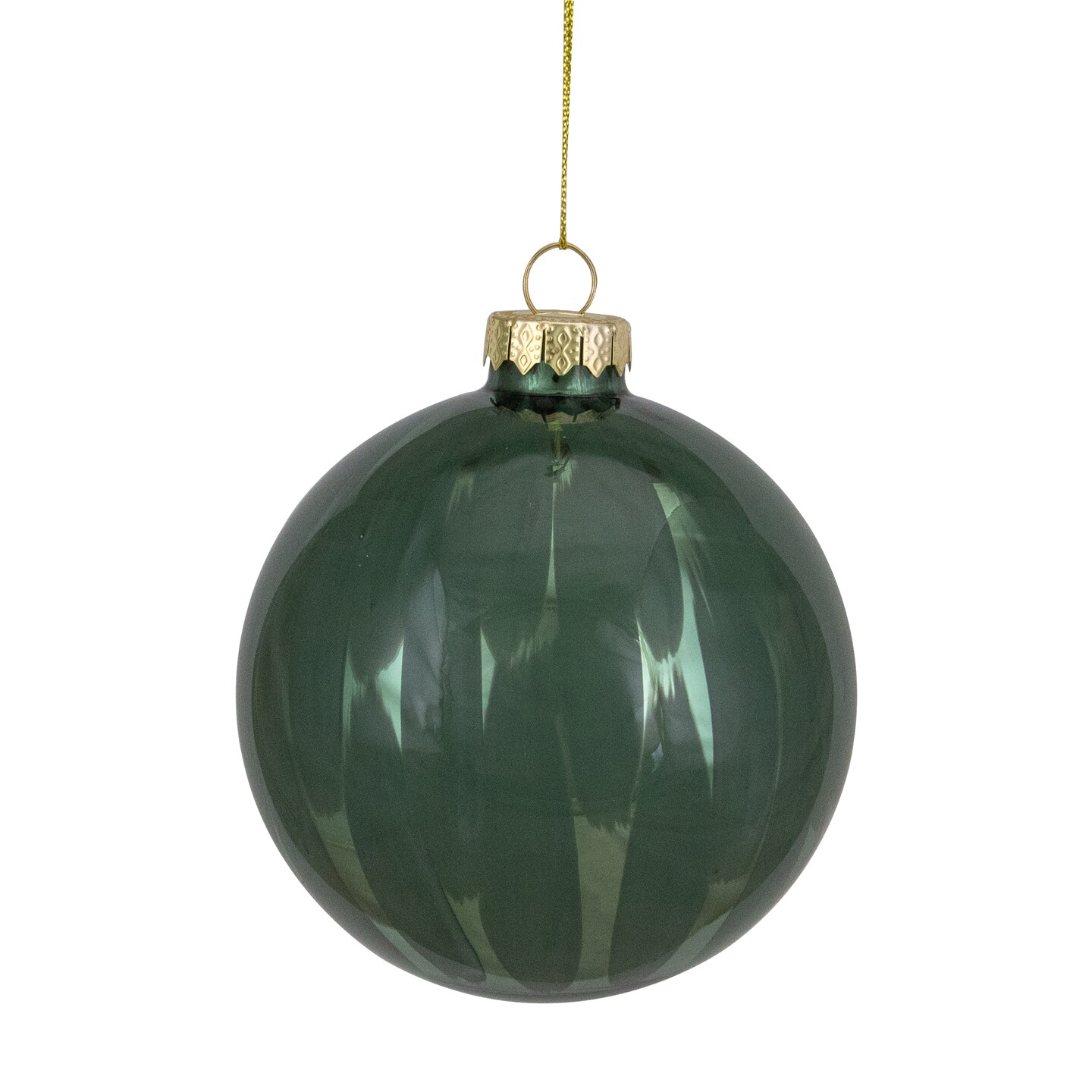 Northlight 4&#x22; Shiny Green Glass Christmas Ball Ornament