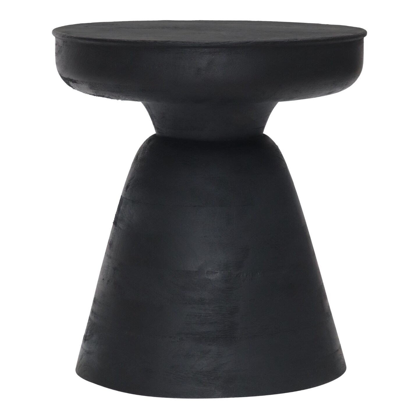 Modern Home 18&#x22; Black Matte Round Mango Wood Side Table