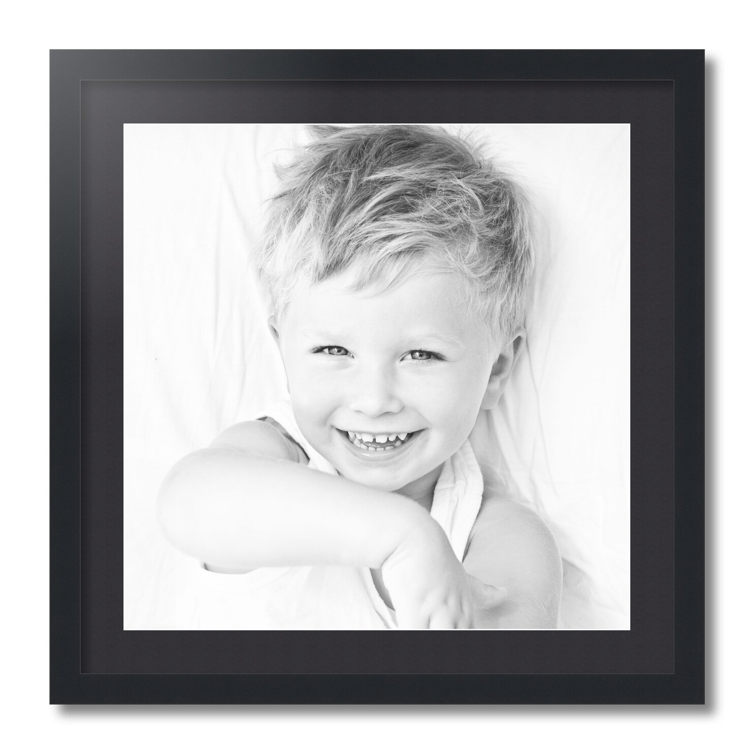 ArtToFrames 24x24&#x22; Matted Picture Frame with 20x20&#x22; Single Mat Photo Opening Framed in 1.25&#x22; Black and 2&#x22; Mat (FWM-3926-24x24)