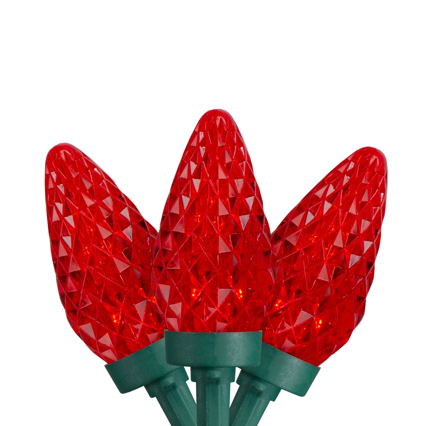 Northlight LED Faceted C9 Christmas Lights - Red - 20.25' Green Wire - 50ct