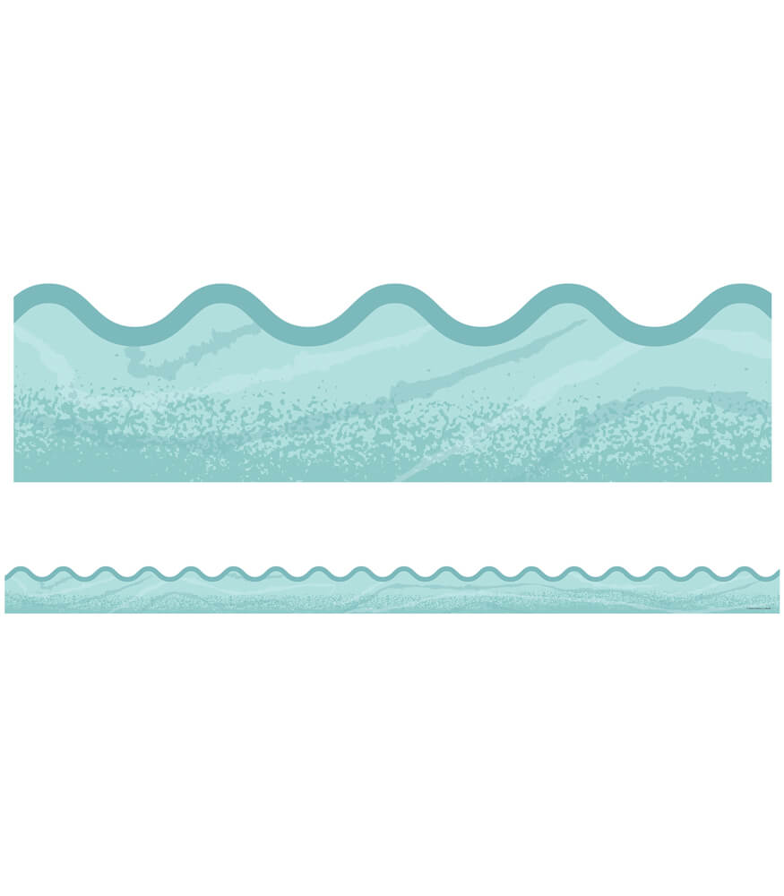 Carson Dellosa Education Blue Woodgrain Scalloped Bulletin Board