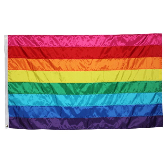 In the Breeze 3 Foot by 5 Foot Historic Pride Flag - Rainbow Grommet Flag with Sewn Stripes