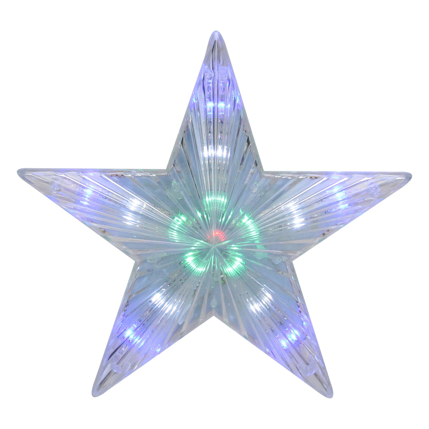 Kurt Adler 8.5" Clear Lighted Contemporary Tree Topper Star - Multi-Color Lights