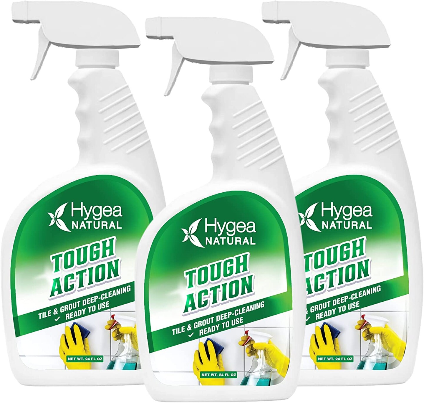 Hygea Natural Tough Action - Tile & Grout Deep-Cleaning Ready to use 24oz Spray (3 pack)