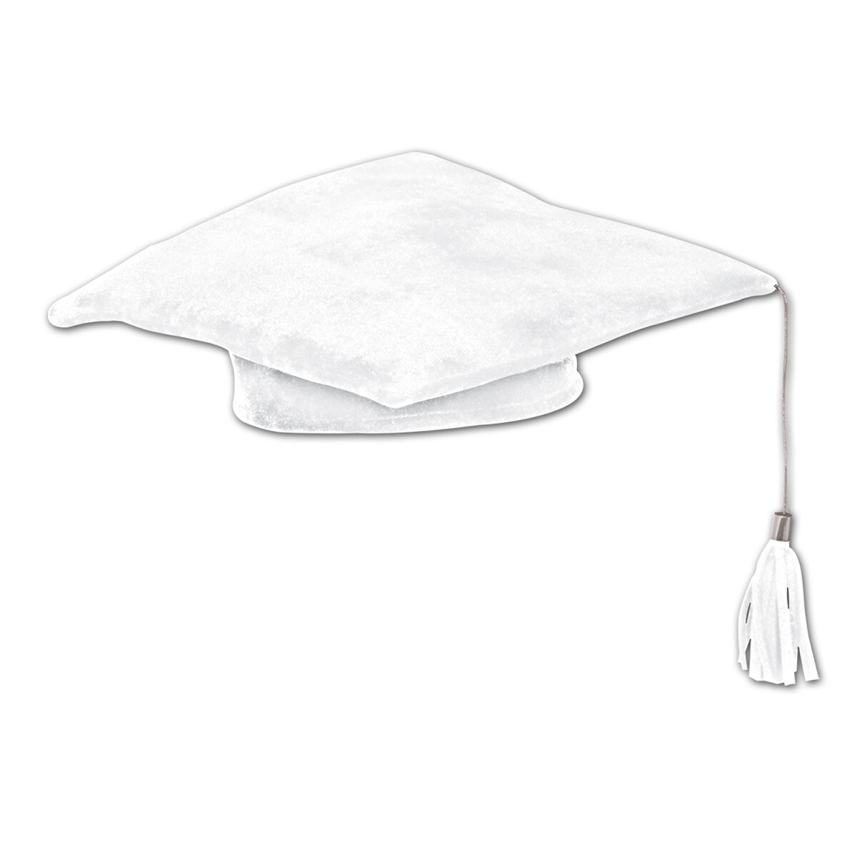 Party Central Club Pack of 12 White Plush Graduation Cap Costume Accesories 10 - Medium