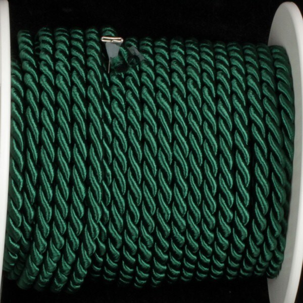 The Ribbon People Forest Green Braided Cording Wired Craft Ribbon 0.25&#x22; x 27 Yards