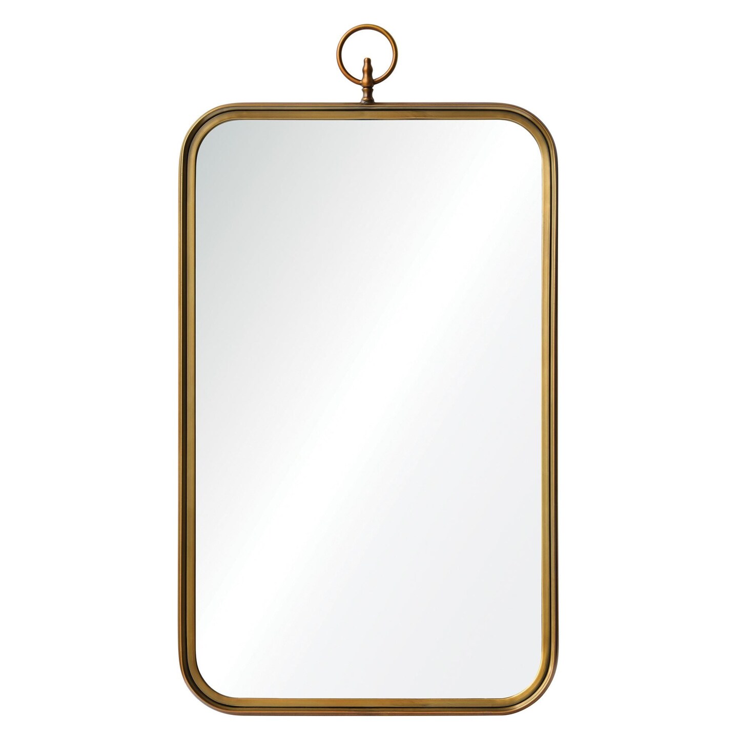 Signature Home Collection 39.5" Gold Brass Finish Metal Framed Rectangular Wall Mirror