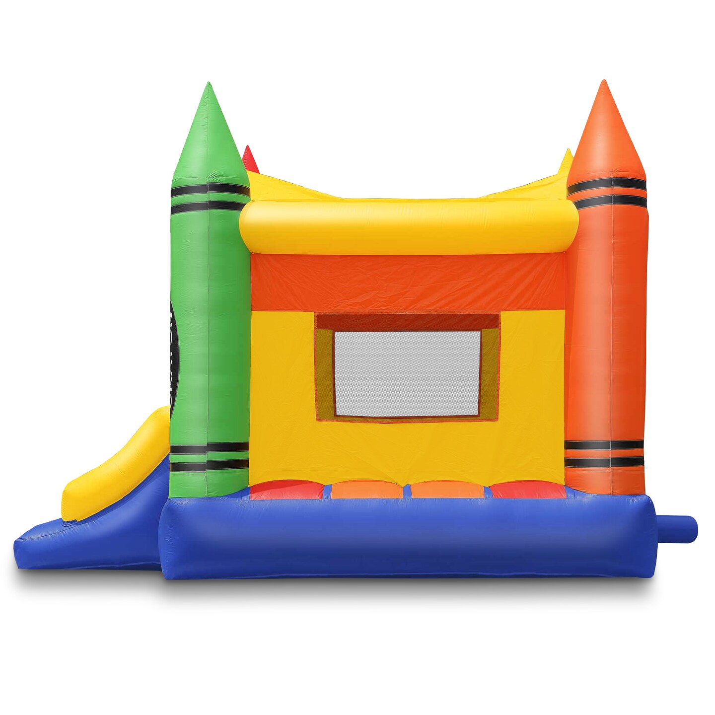 Cloud 9 Commercial Grade Crayon Castle Bounce House with Built-in Roof and Emergency Escape Hatch for Safety - 100% PVC 17&#x27; x 13&#x27; Bouncer - Inflatable Only