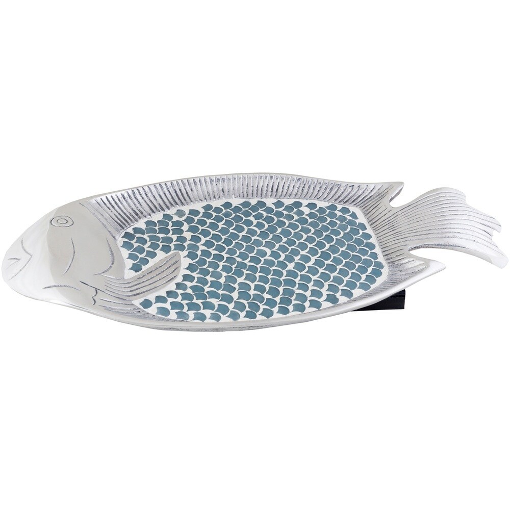 Spanish Handpainted Ceramic Fish Shaped Serving Platter 