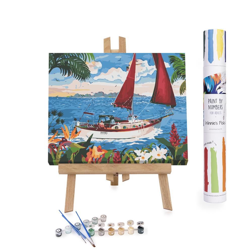 A Voyage of Creativity: Sail Away - 16x20in - Paint by Numbers Kit - Ships from California, USA