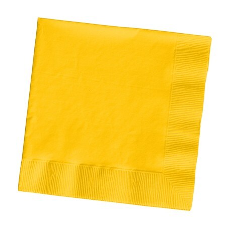 Party Central Club Pack of 500 Lemon Yellow Solid 3-Ply Disposable Lunch Napkins 6.5&#x22;