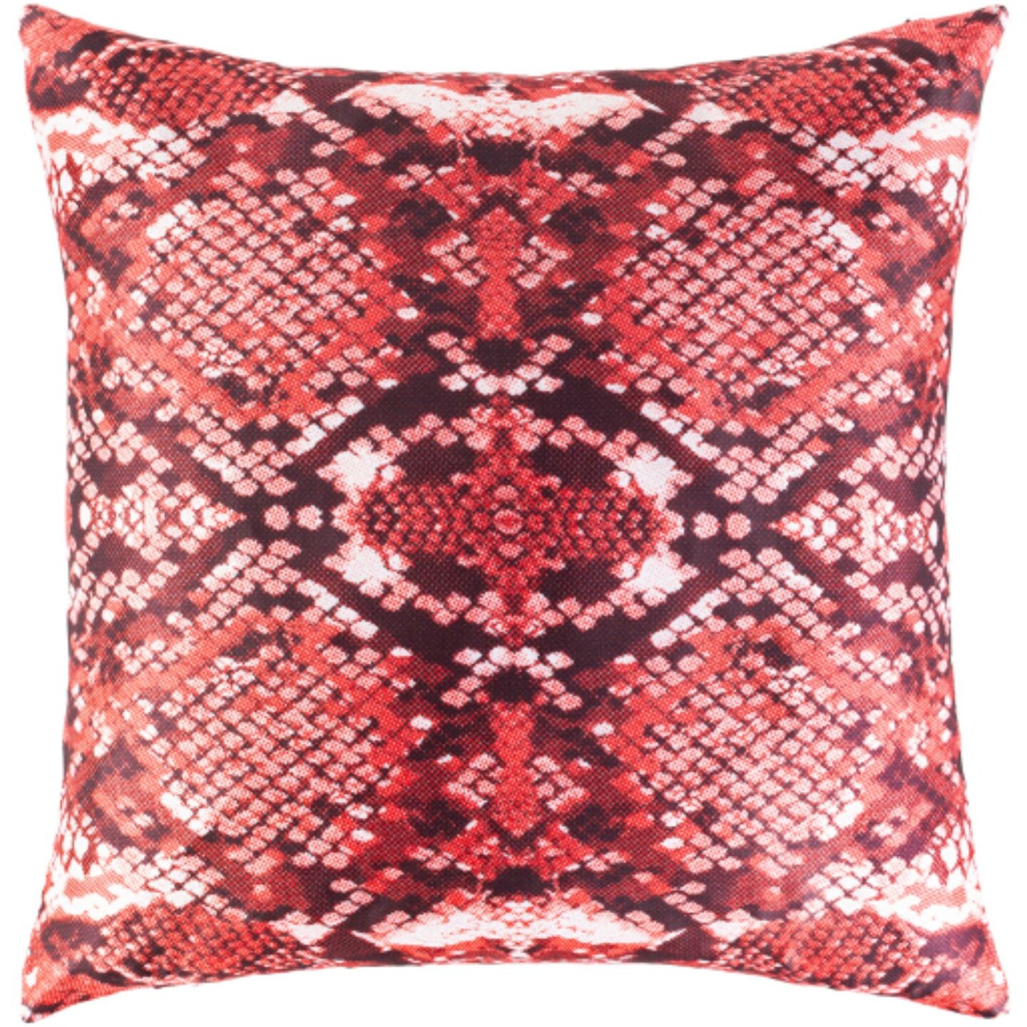Tiwari Home 18&#x22; Red and Black Diamond Digitally Printed Throw Pillow - Down Filler