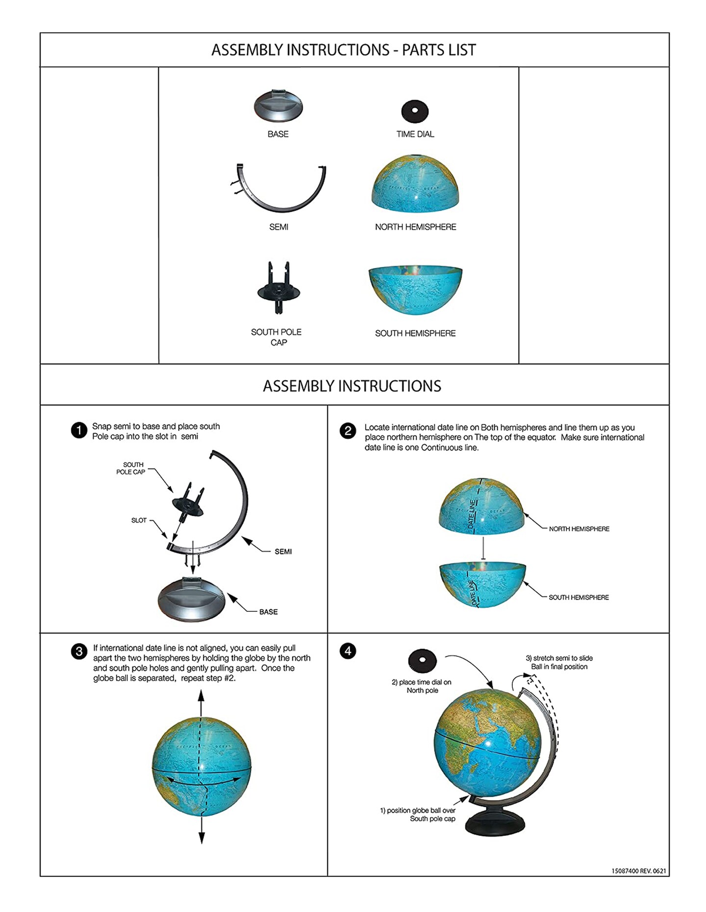 Replogle 12&#x22; Diameter Ready to Assemble Blue Ocean World Globe