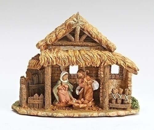 Roman 6.25&#x22; Fontanini Silent Night Musical Holy Family Christmas Nativity Scene