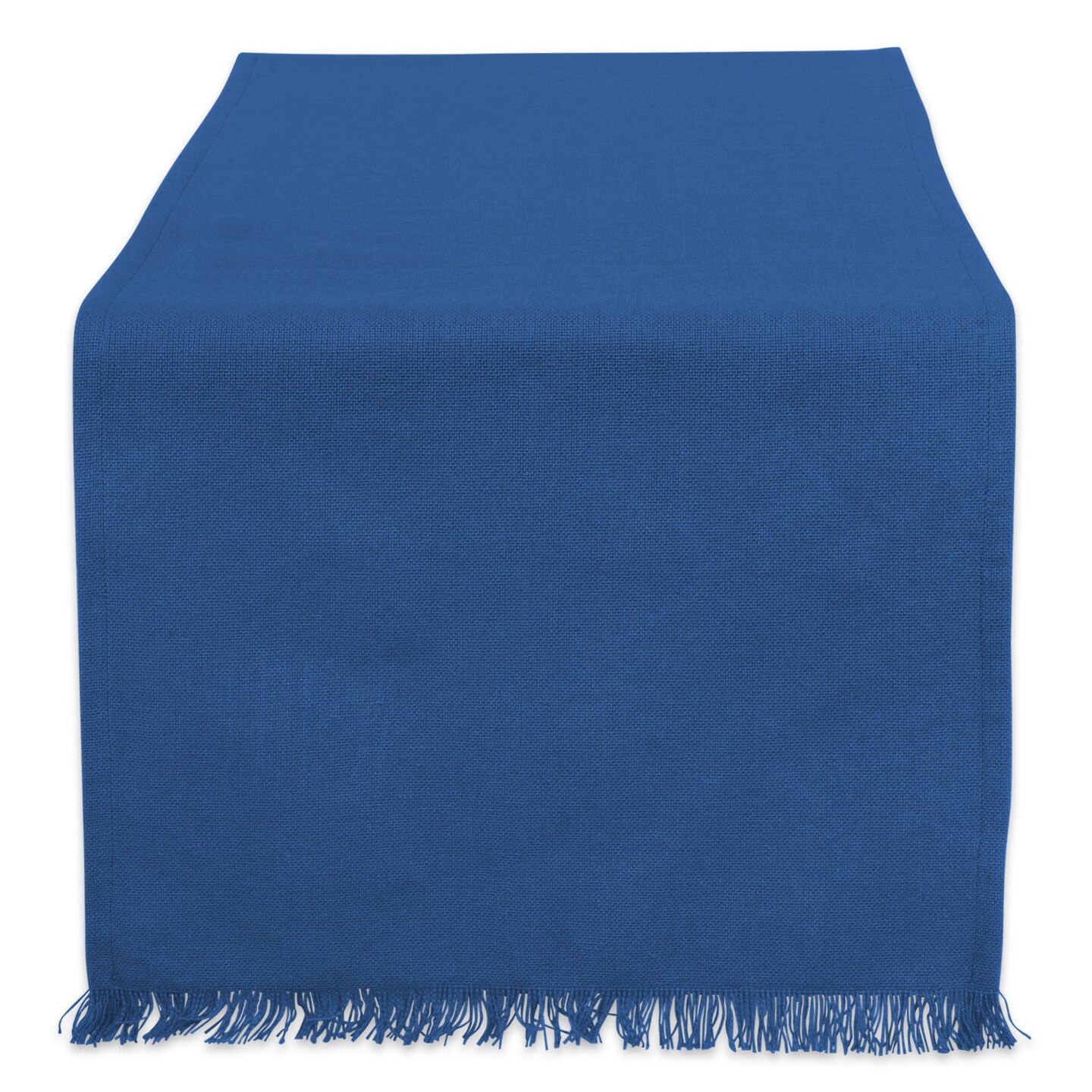Contemporary Home Living 72&#x22; Royal Blue Solid Fringed Rectangular Table Runner