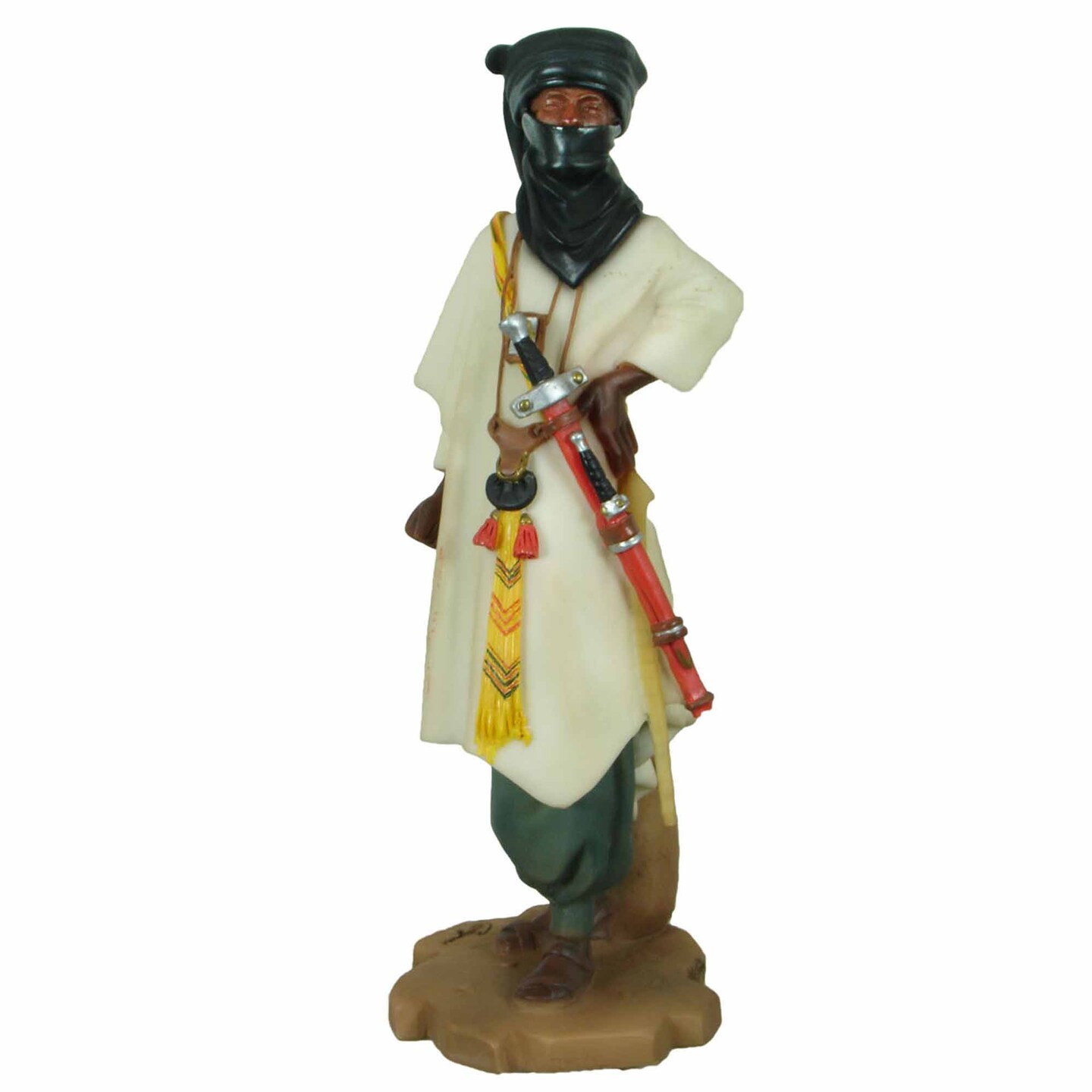 Stoneage Arts Inc 7&#x22; Handmade Free-Standing Alabaster Tuareg Warrior Figurine