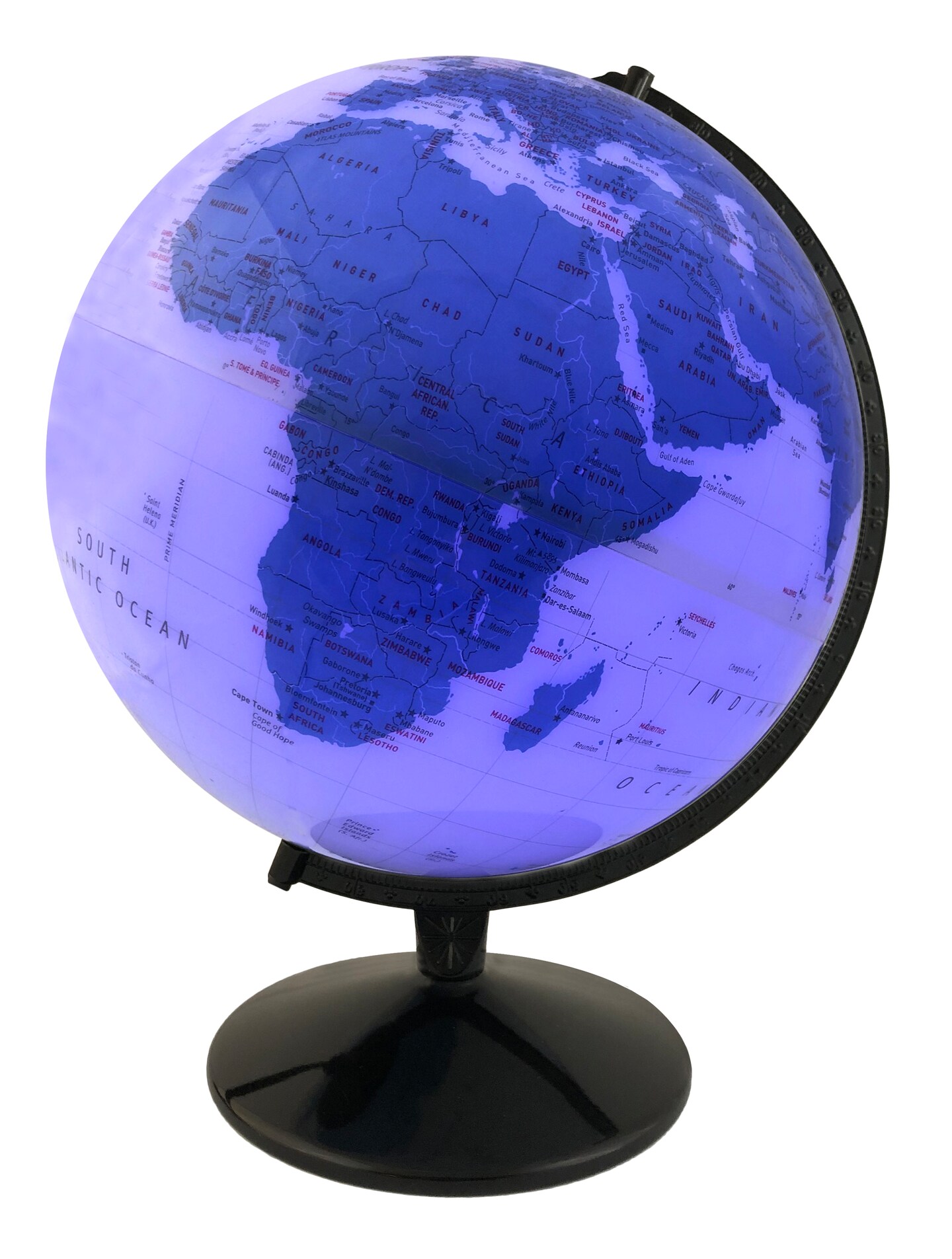 12&#x22; Diameter Kristian Remote Control Color Changing Illuminated World Globe