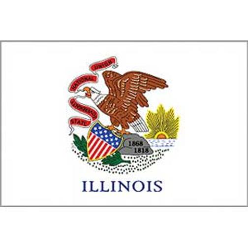 Illinois Flag On Stick 4&#x22; x 6&#x22;