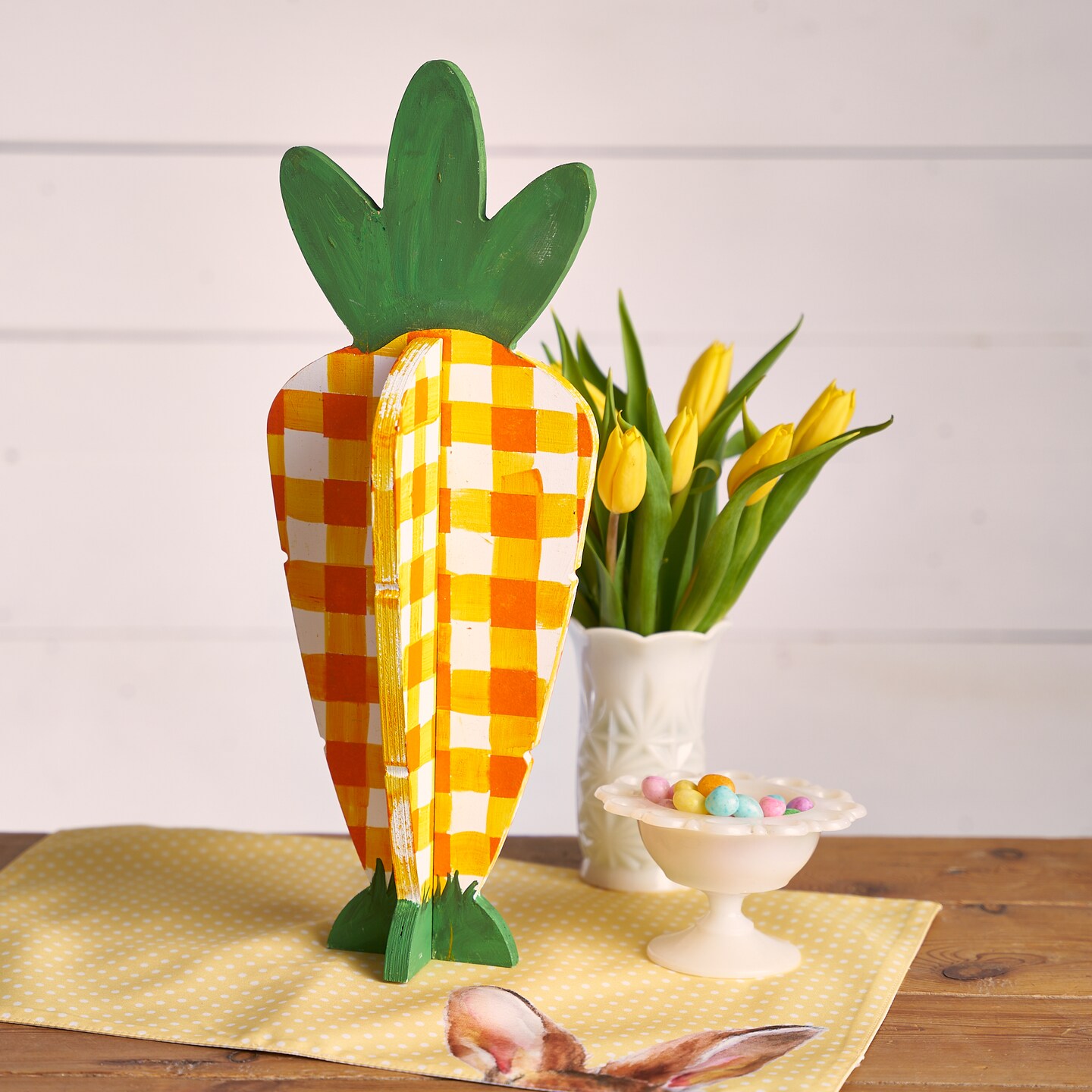 17 in. Unfinished Wooden Slotted Standing Carrot