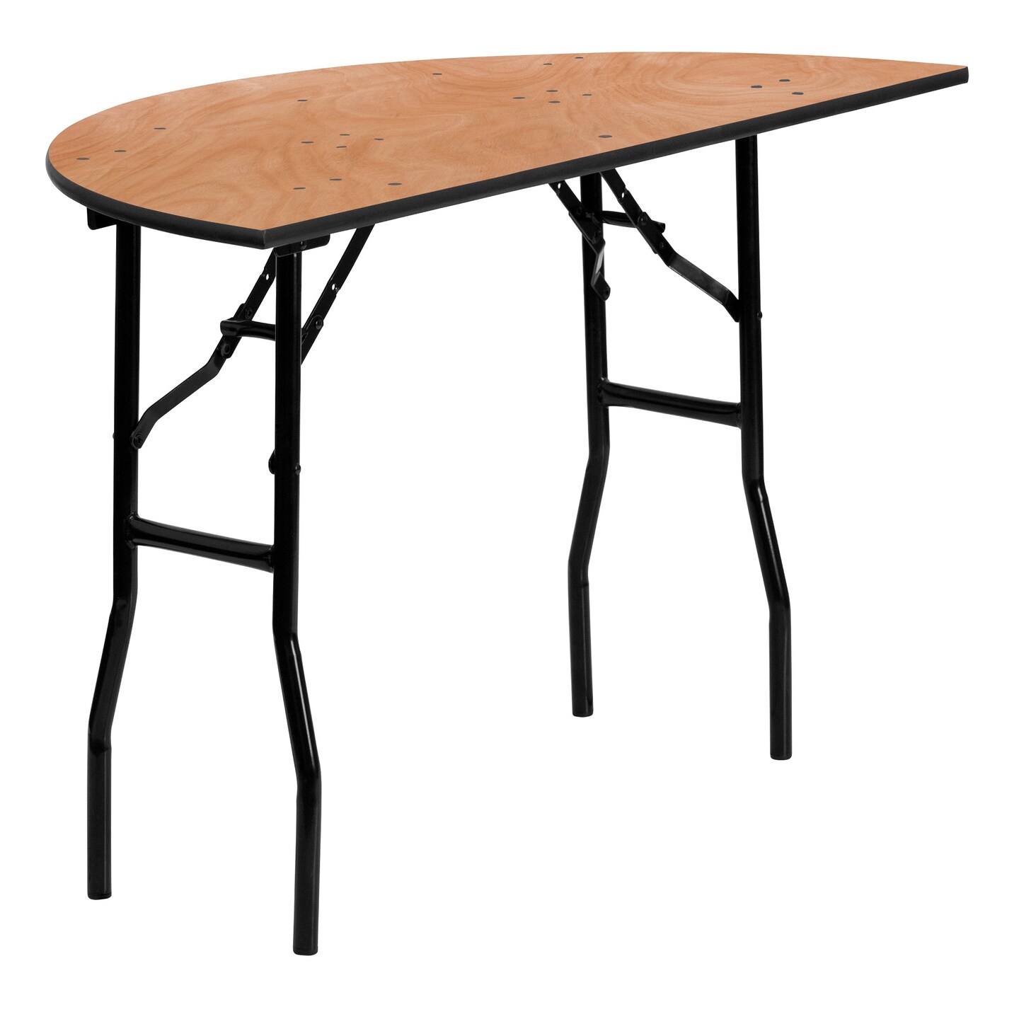 Flash Furniture 48&#x22; Brown and Black Contemporary Half Round Folding Banquet Table