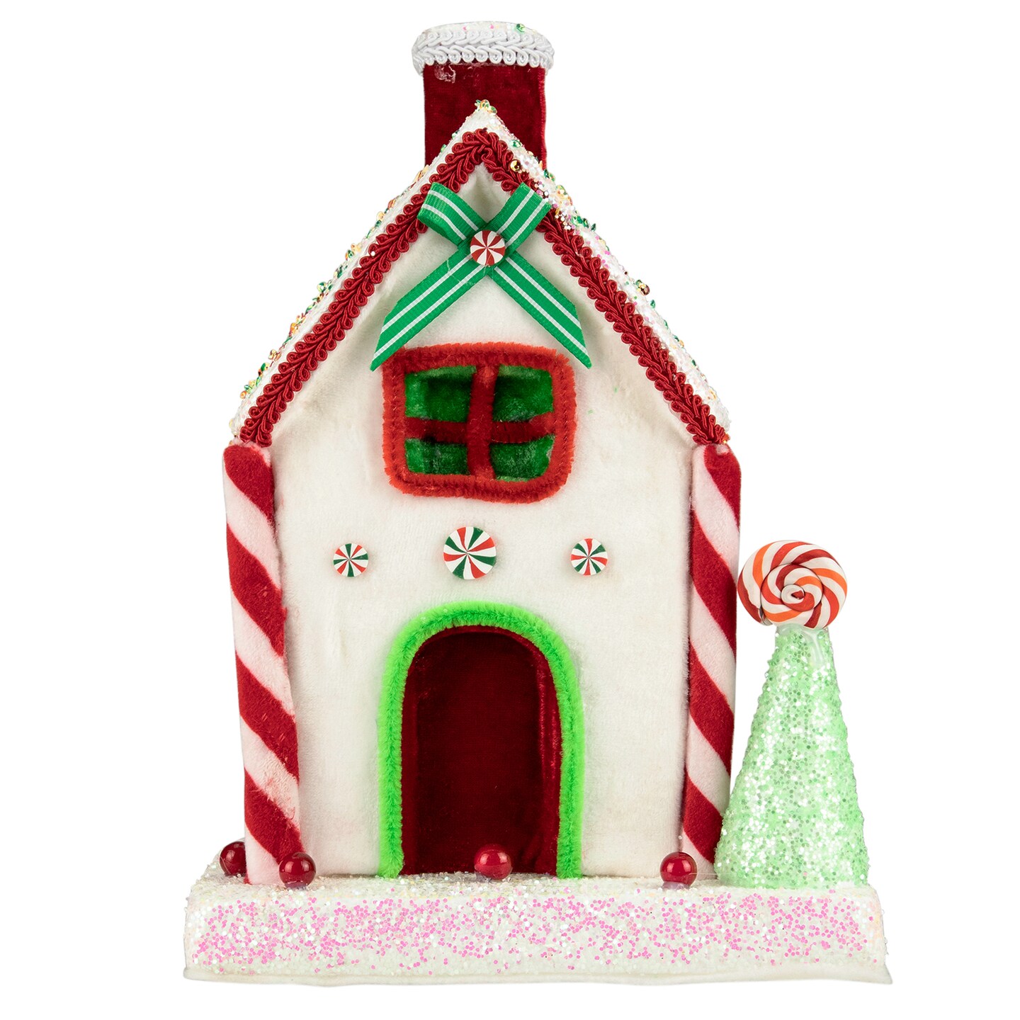 Northlight 11&#x22; White and Red Peppermint Candy House Christmas Decoration