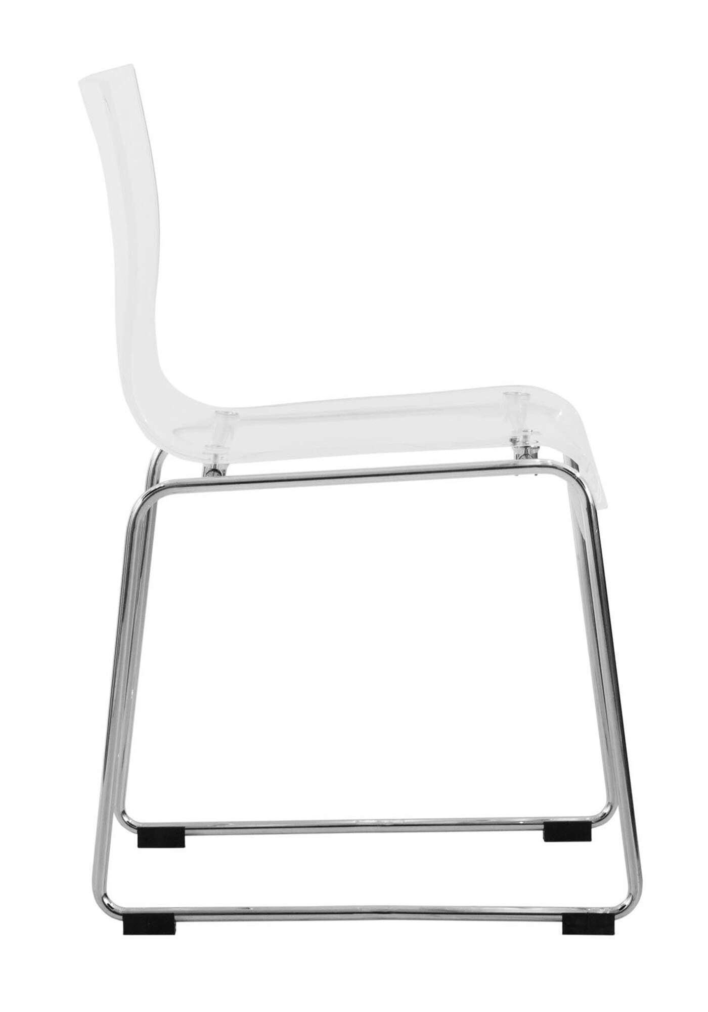 LeisureMod Lima Modern Acrylic Chair, Set of 4