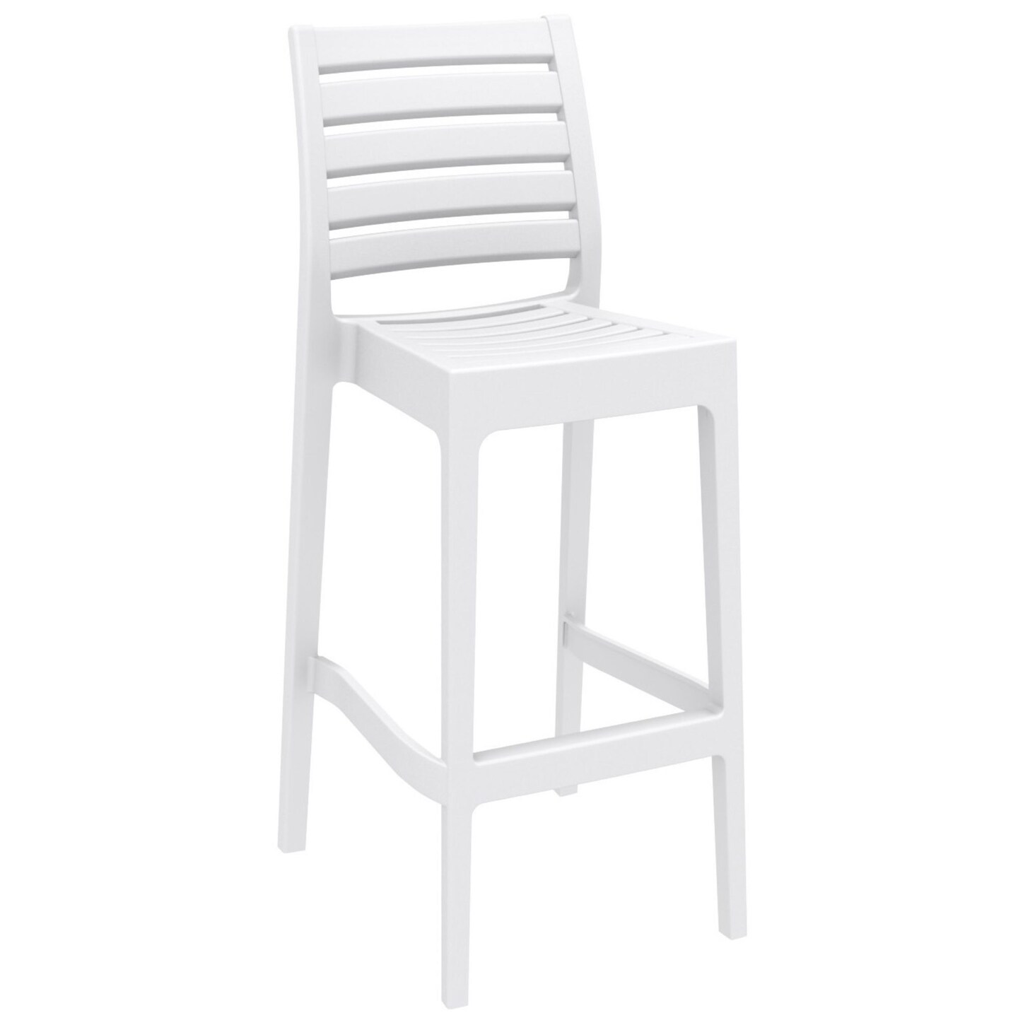 Luxury Commercial Living White Solid Refined Patio Bar Stool