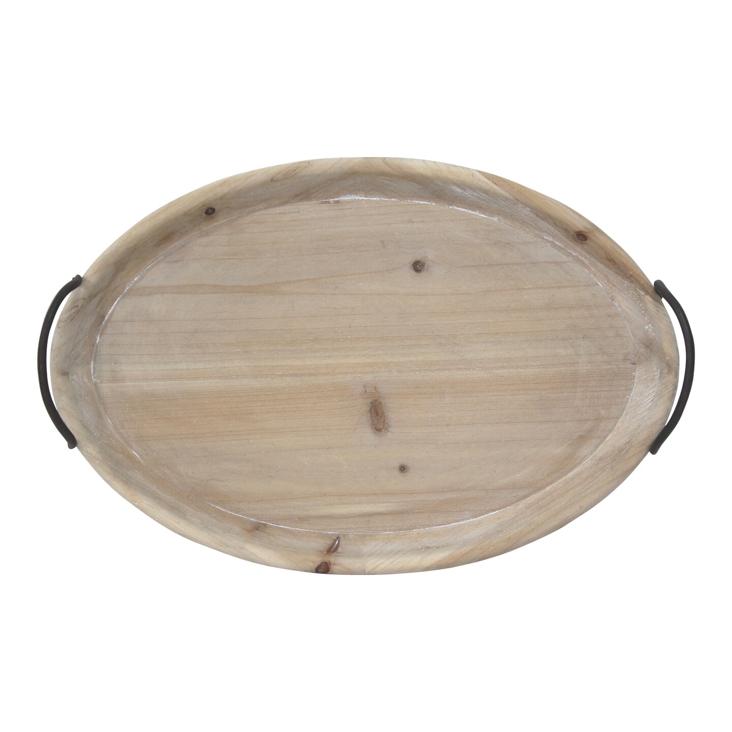 Contemporary Home Living 18&#x22; Brown Wood Oval Tray