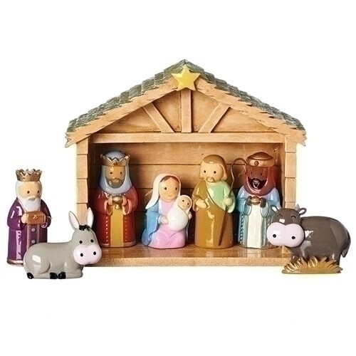 Roman 8-Piece Little Drops of Water Collection Christmas Nativity Set - 6.75&#x22;