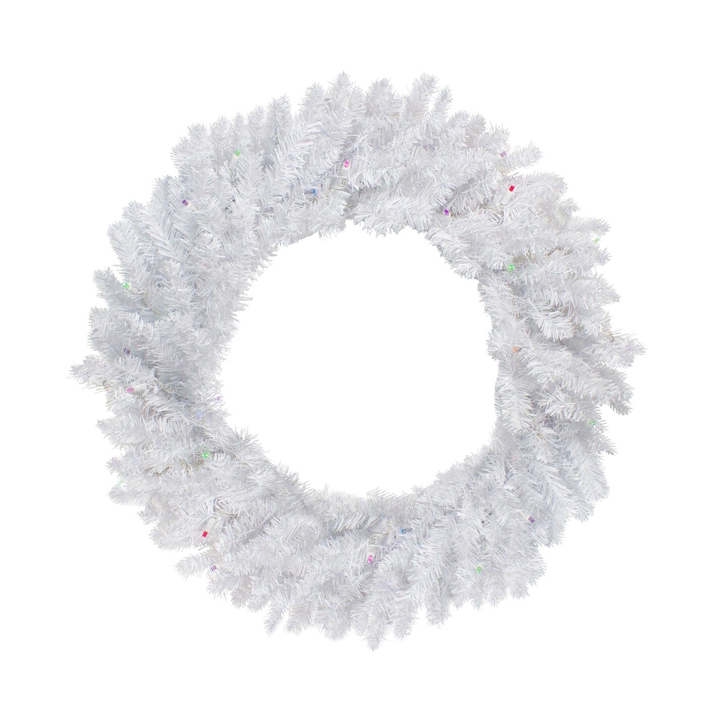 Northlight Pre-Lit Battery Operated Snow White Christmas Wreath - 30" - Multicolor LED Lights