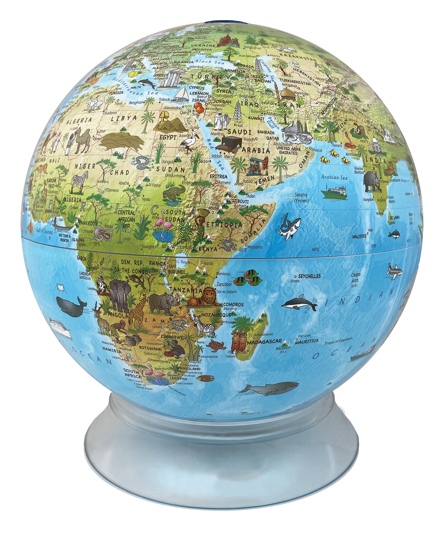 Day/Night 12&#x22; Diameter Illuminated Kids World Globe With Augmented Reality