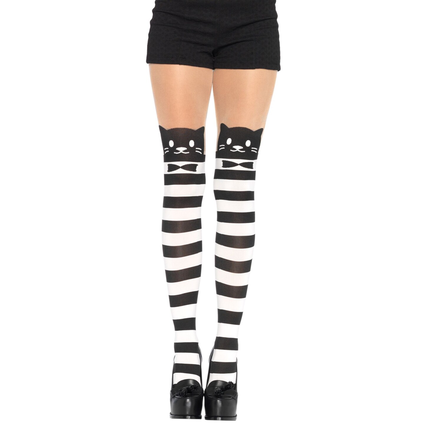 The Costume Center Black and White Striped Cat Women Adult Halloween Costume Accessory - One Size