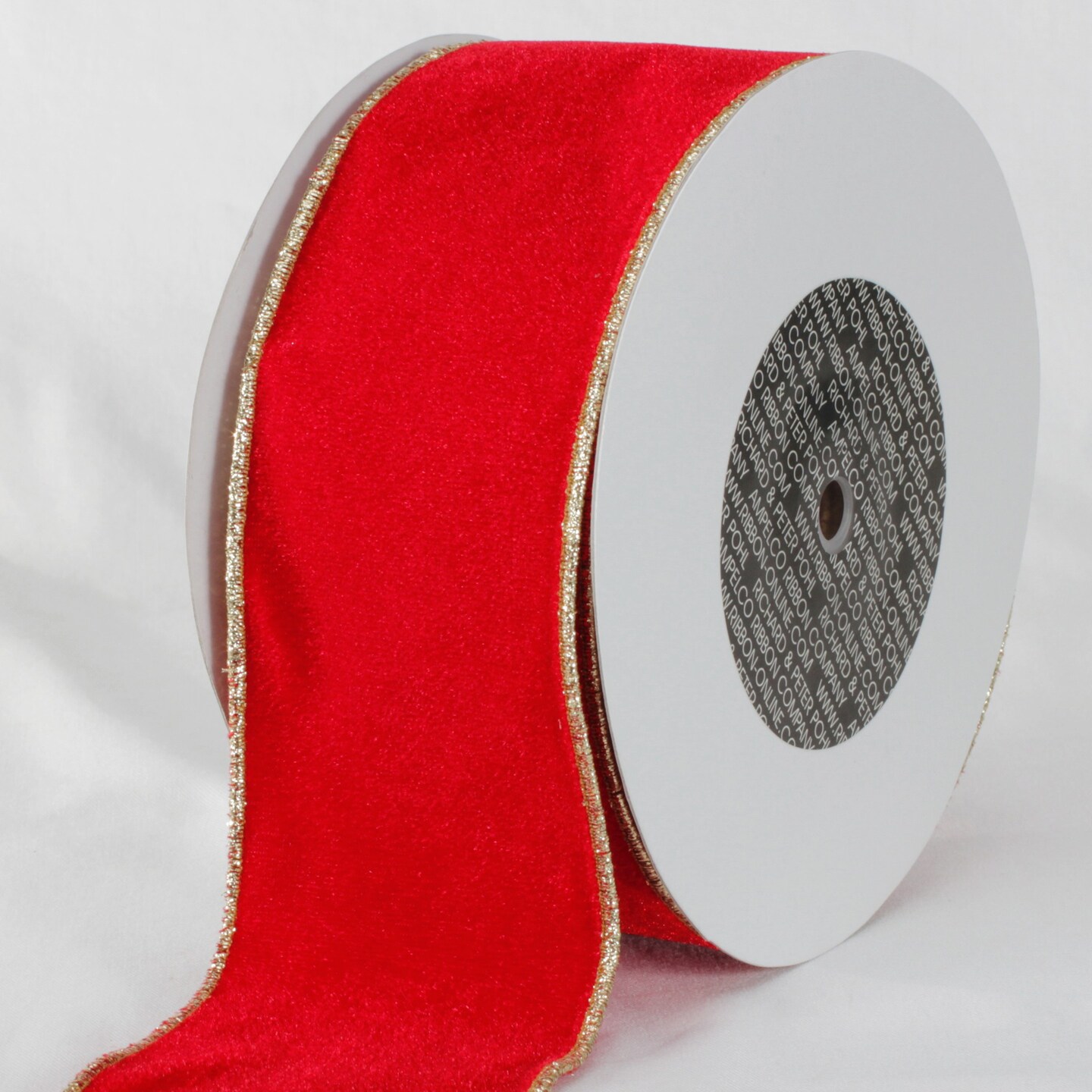 The Ribbon People Red and Gold Colored Woven Edge Soft Velvet Ribbon 3" x 20 Yards