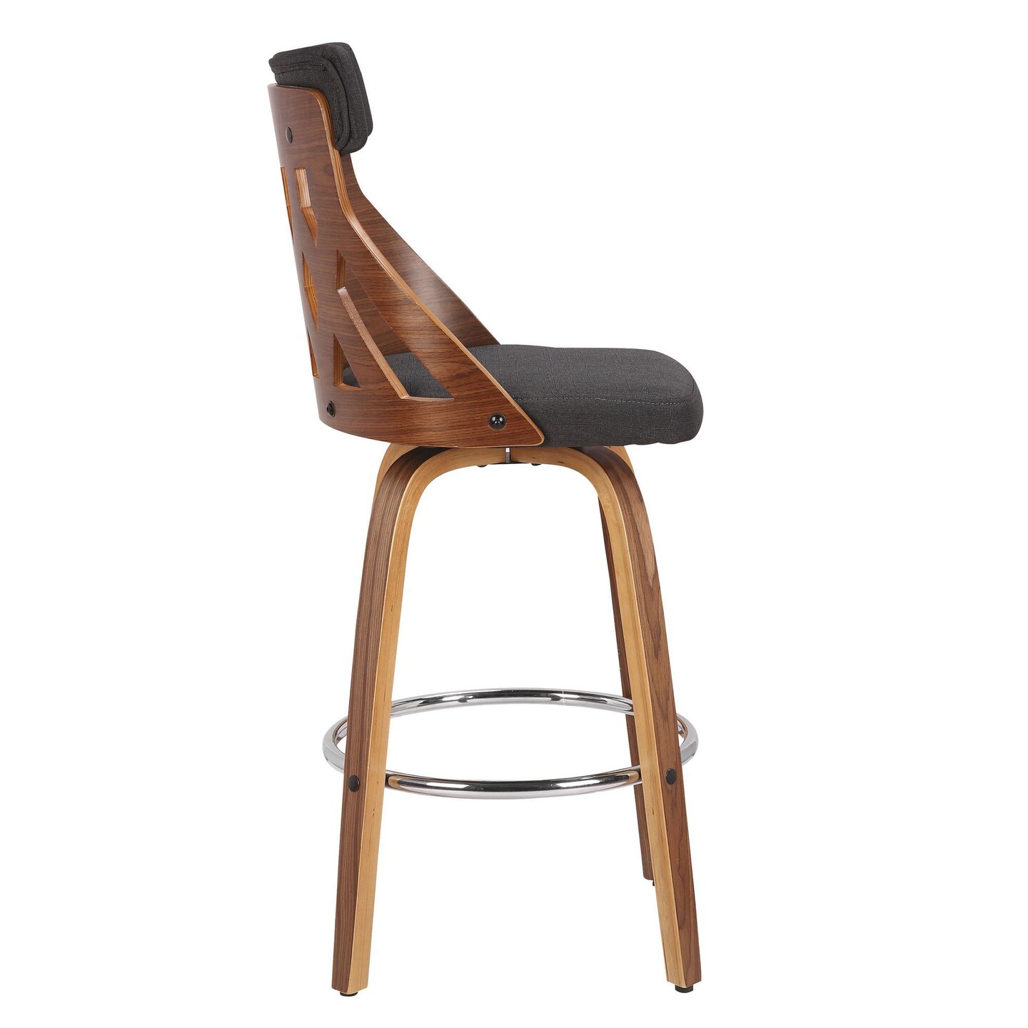 York Mid-Century Modern 26&#x22; Counter Stool in Walnut