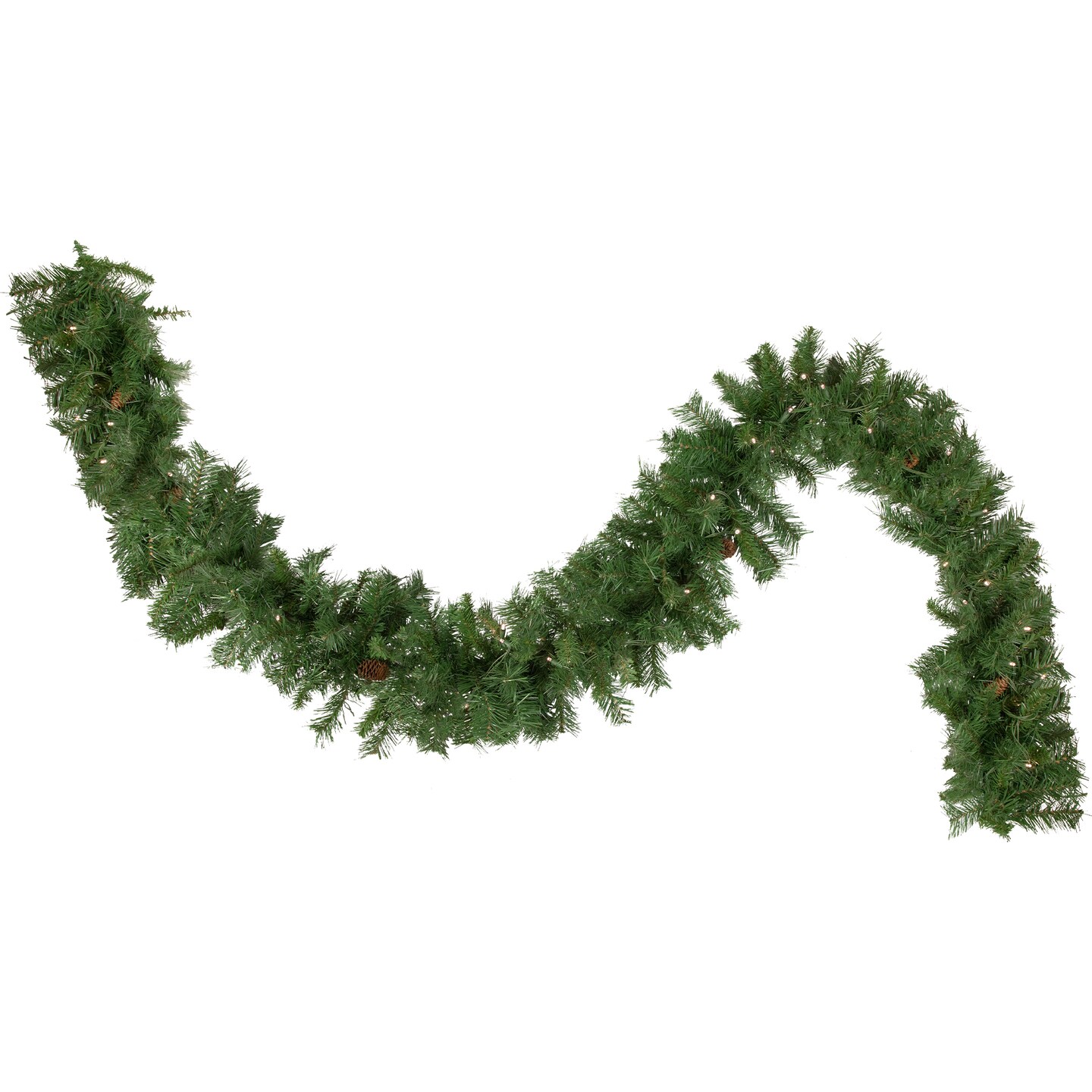 Northlight Pre-Lit Black River Pine Artificial Commercial Christmas Garland - 50&#x27; x 12&#x22; - Warm White LED Lights