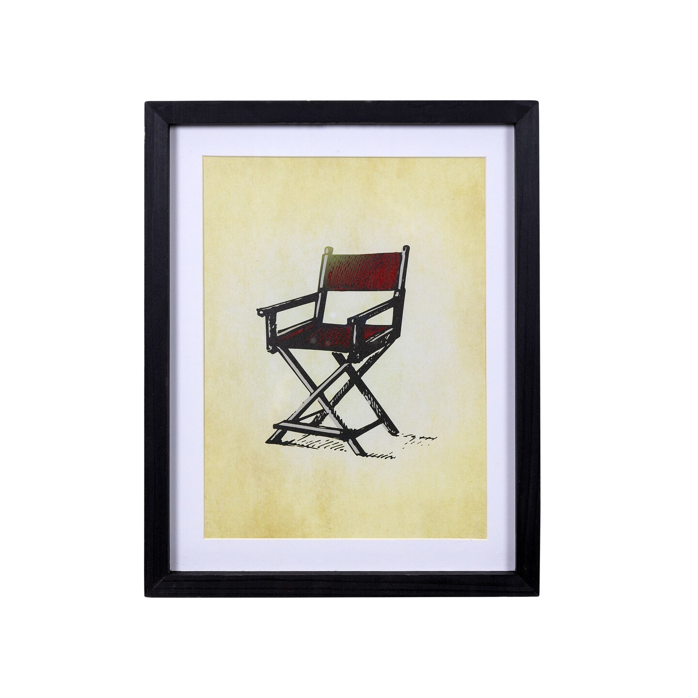 Contemporary Home Living 14.25&#x22; Movie Director&#x27;s Chair Framed Wall Art Under Glass