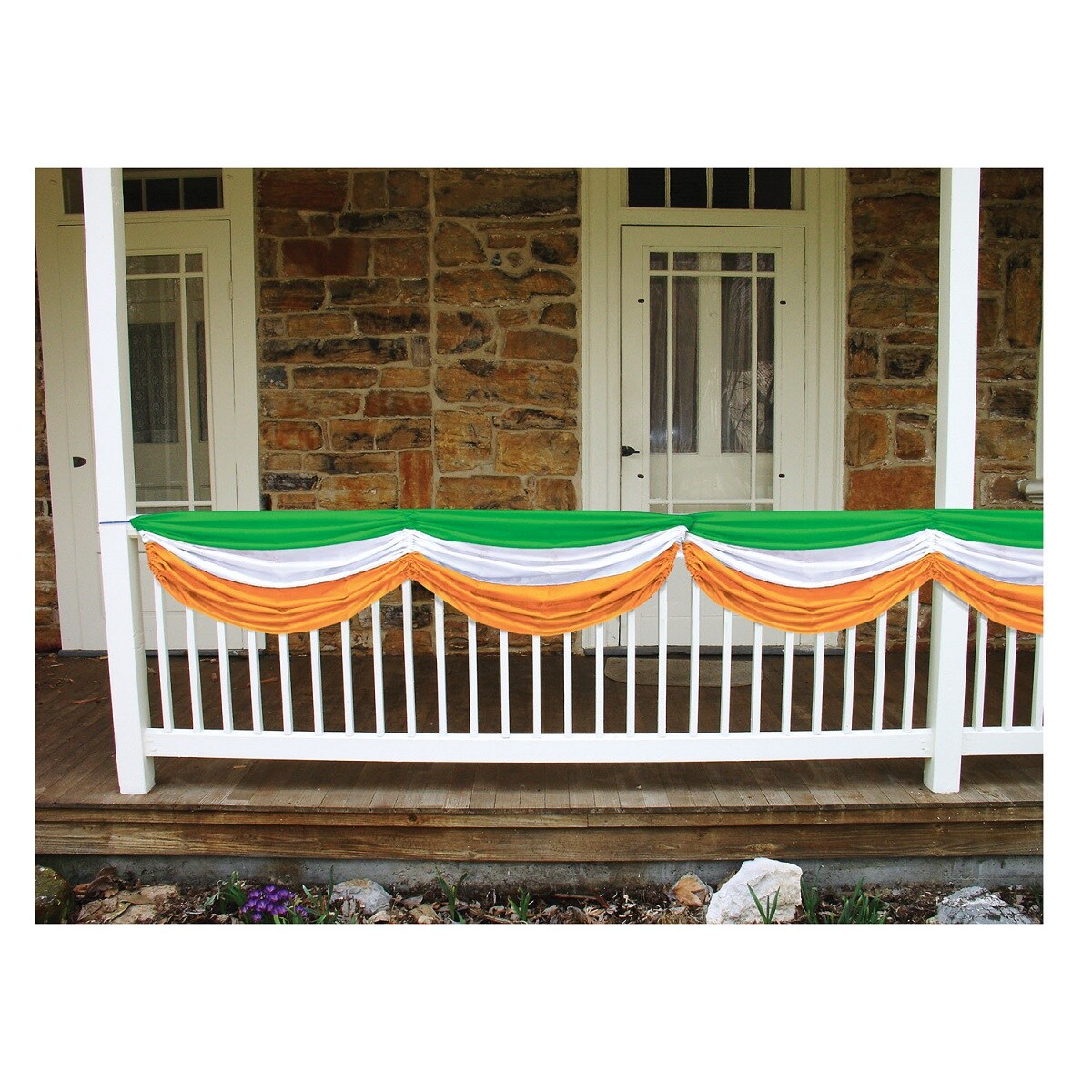 Beistle Pack of 6 Green and Orange Irish Fabric Bunting Hanging Decor 70&#x22;