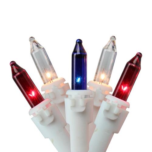 Brite Star 150-Count Red and Blue Chasing Mini Christmas Light Set, 34ft White Wire