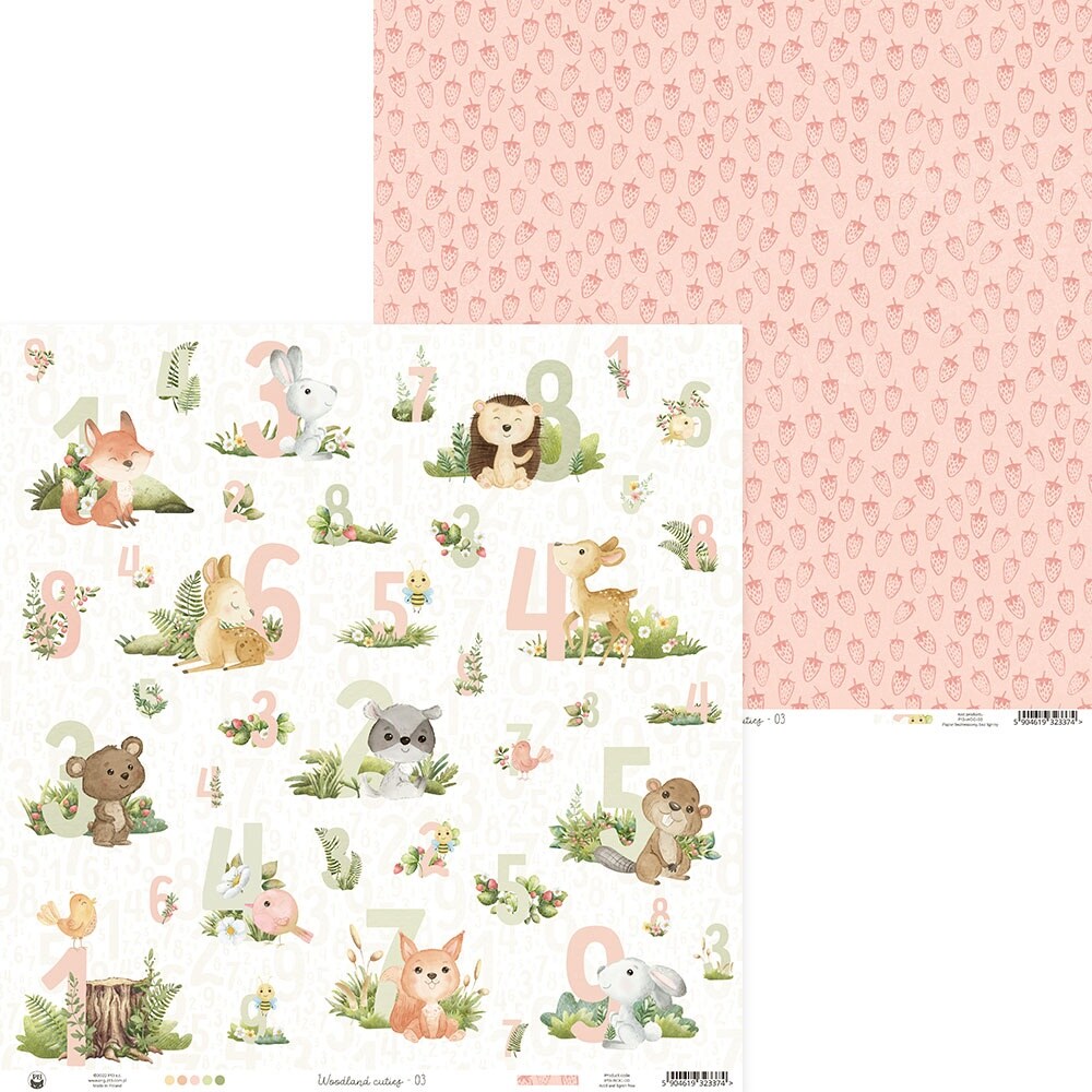 Woodland Cuties Double-Sided Cardstock 12&#x22;X12&#x22;-#03