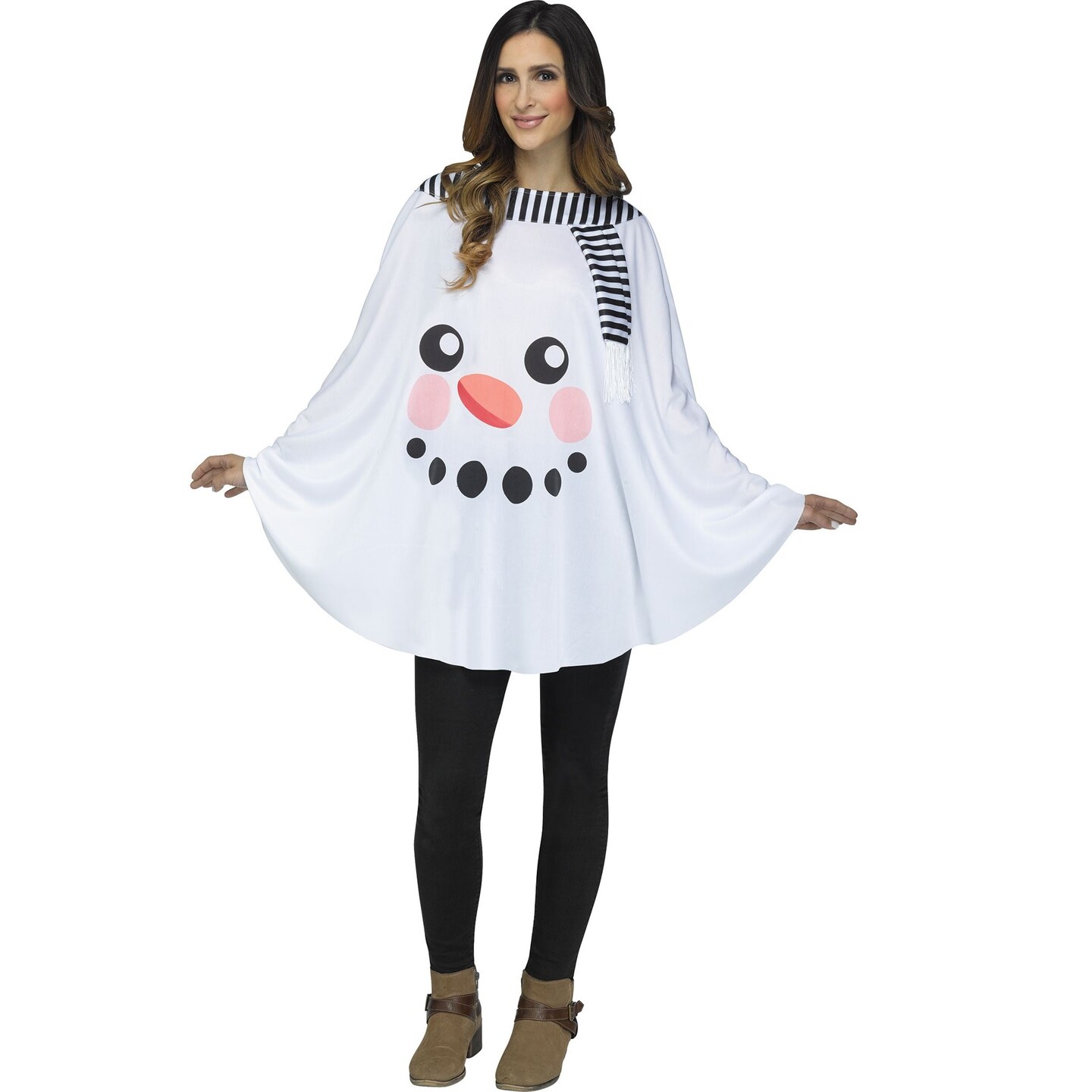 Fun World Adult One Size Snowman Christmas Poncho