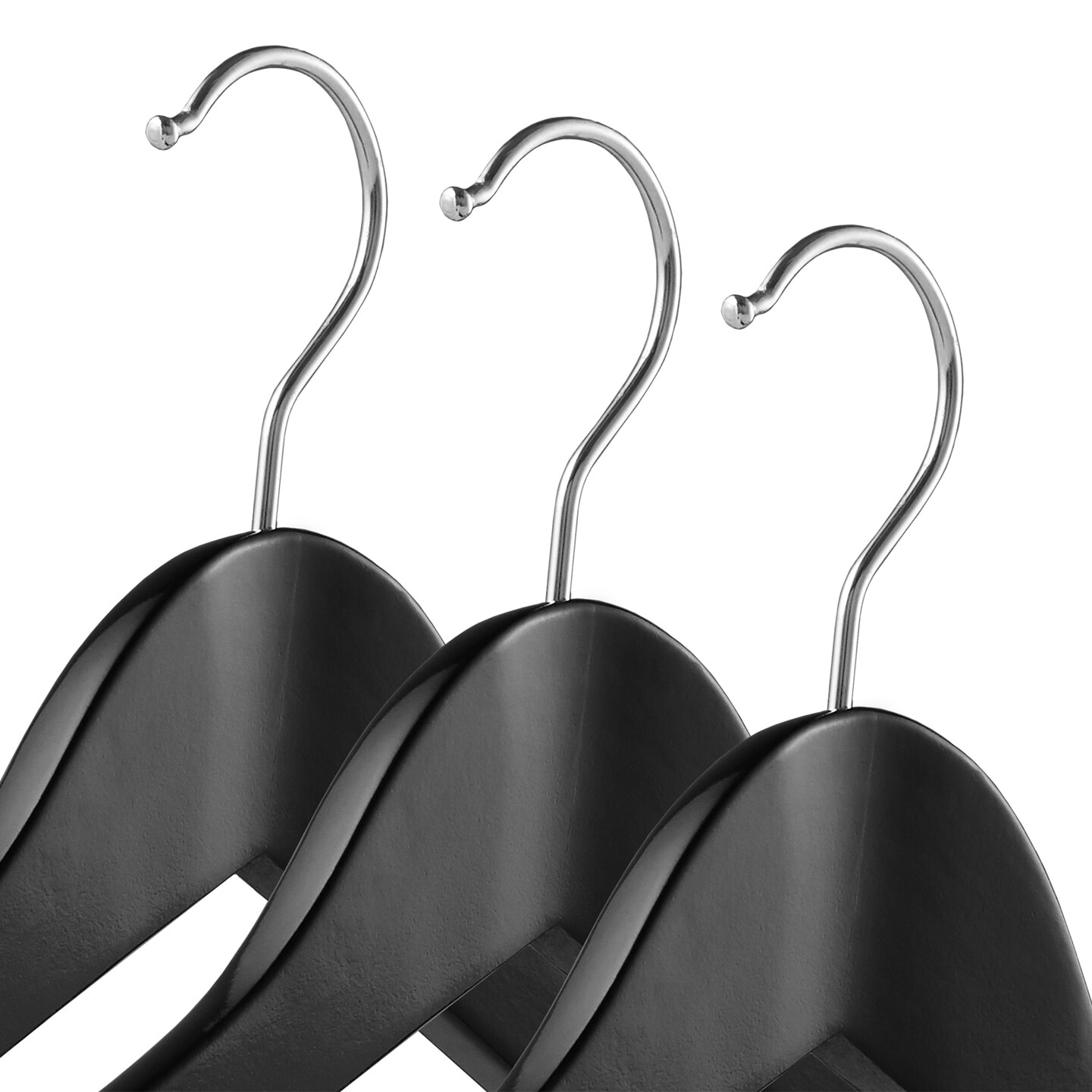 Casafield - 6 Wide Shoulder Wooden Suit Hangers - Premium Lotus Wood, Non-Slip Pant Bar & Chrome Swivel Hook for Dress Clothes, Coats, Jackets, Pants, Shirts, Skirts